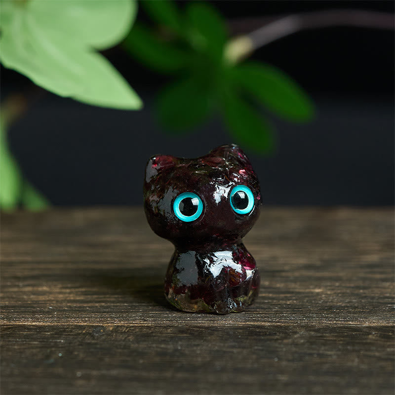 Nimara Ritual Crystal Drip Resin Small Cat Purification Decoration Statue