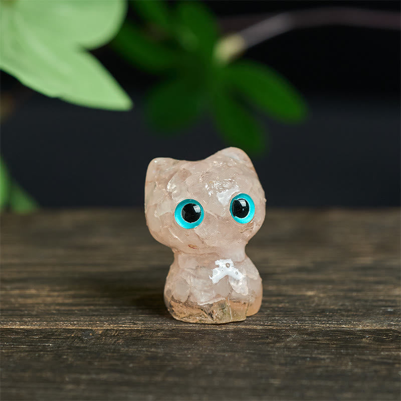 Nimara Ritual Crystal Drip Resin Small Cat Purification Decoration Statue
