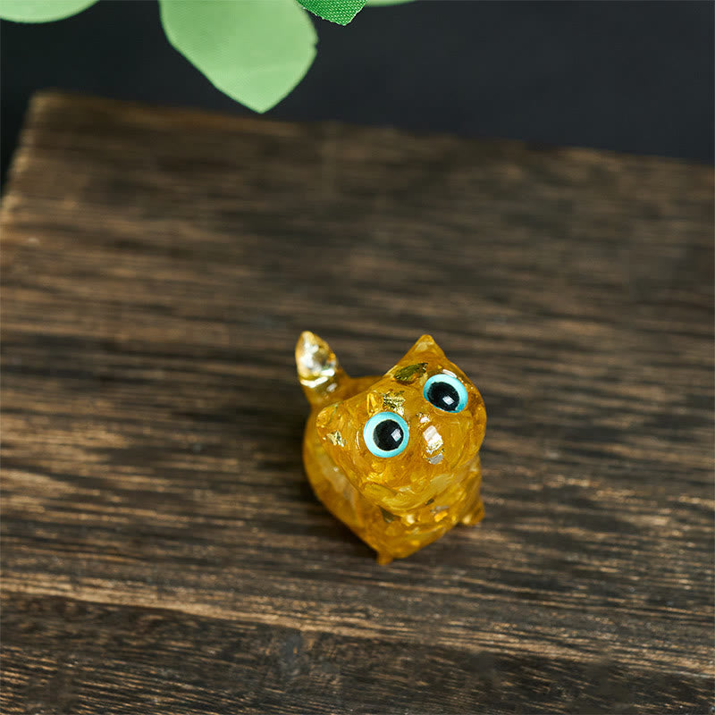 Nimara Ritual Crystal Drip Resin Small Cat Serenity Fulfilment Decoration Statue