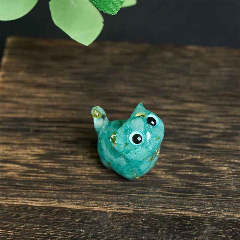 Nimara Ritual Crystal Drip Resin Small Cat Serenity Fulfilment Decoration Statue