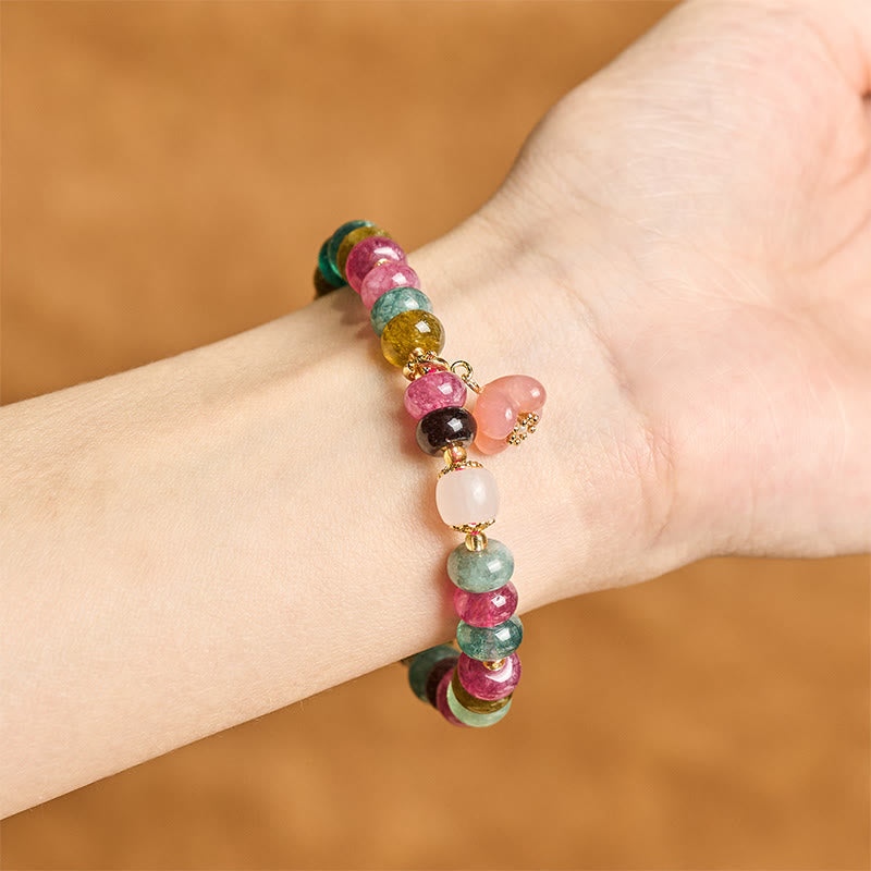 Nimara Ritual Tourmaline Yanyuan Agate Peach Blossoms Love Bracelet
