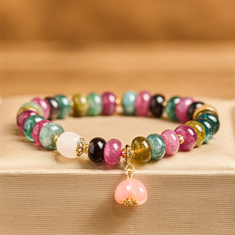 Nimara Ritual Tourmaline Yanyuan Agate Peach Blossoms Love Bracelet