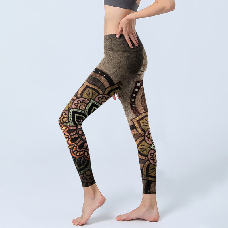 Nimara Ritual Mandala Print Design Gym Leggings Women's Yoga Pants