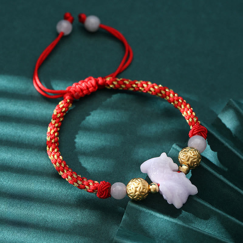 Nimara Ritual Chinese Zodiac Jade Silver Beads Year Of The Horse Red String Luck Bracelet