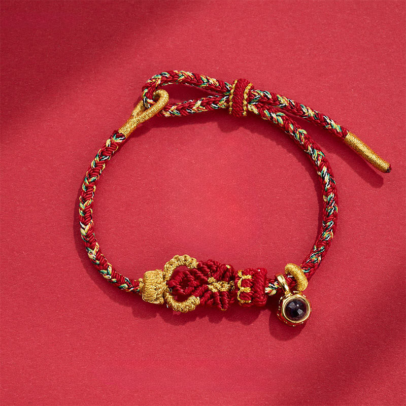 Nimara Ritual String Projection Stone Hand-woven Buddha Knots Connection Bracelet