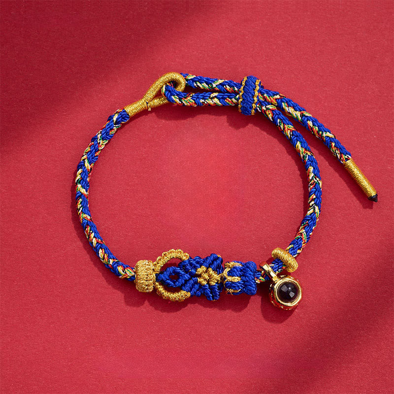 Nimara Ritual String Projection Stone Hand-woven Buddha Knots Connection Bracelet