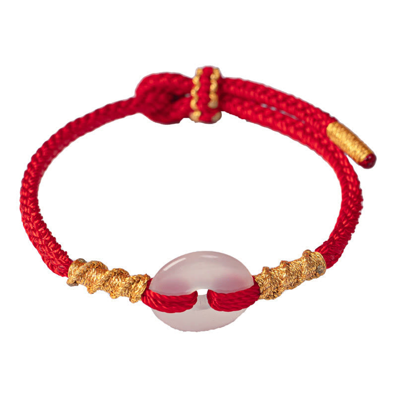Nimara Ritual White Chalcedony Peace Buckle Connection Rope Knot Bracelet