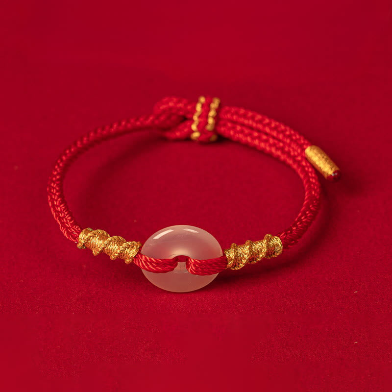 Nimara Ritual White Chalcedony Peace Buckle Connection Rope Knot Bracelet