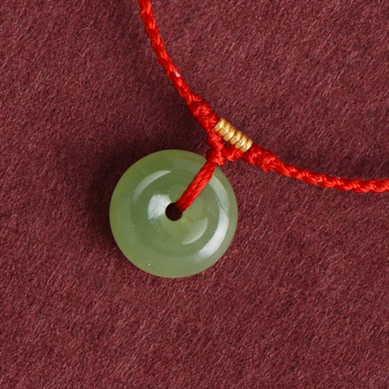 Nimara Ritual Natural Hetian Jade Peace Buckle String Abundance Bracelet Anklet