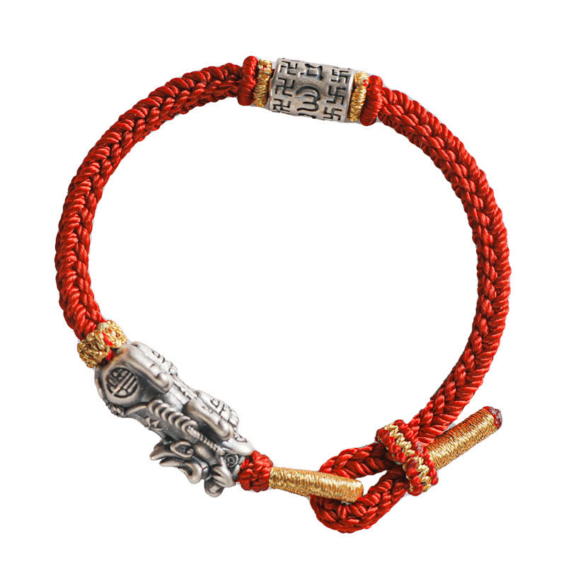 Nimara Ritual 925 Sterling Silver Pixiu Om Mani Padme Hum Protection String Bracelet