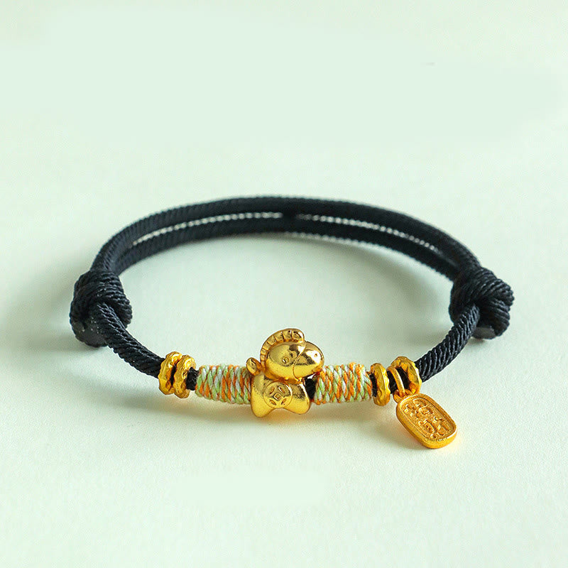 Nimara Ritual Year Of The Horse Red String Black String Lucky Fortune Charm Braided Connection Bracelet