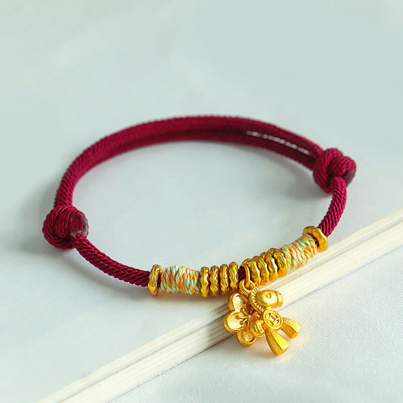Nimara Ritual Year Of The Horse Flower Charm Red String Connection Handmade Bracelet