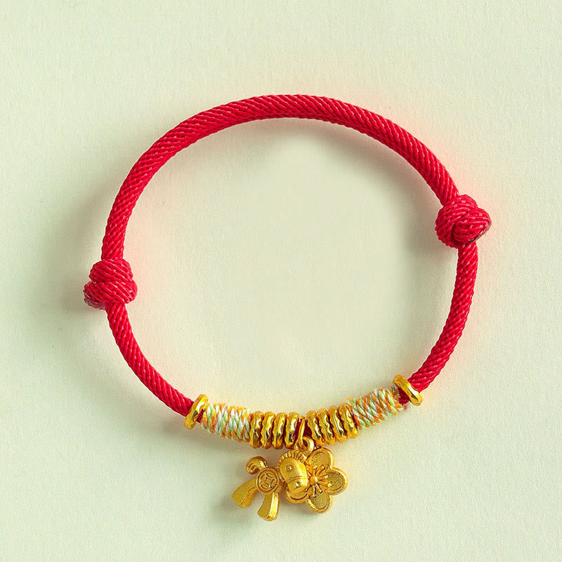 Nimara Ritual Year Of The Horse Flower Charm Red String Connection Handmade Bracelet