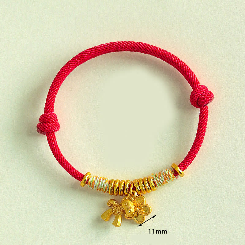 Nimara Ritual Year Of The Horse Flower Charm Red String Connection Handmade Bracelet