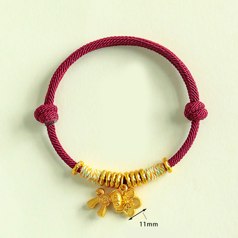 Nimara Ritual Year Of The Horse Flower Charm Red String Connection Handmade Bracelet