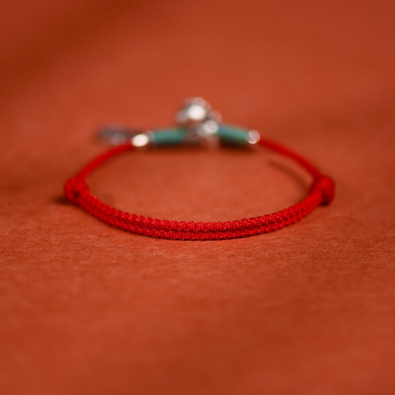 Nimara Ritual 999 Sterling Silver Year Of The Horse 925 Sterling Silver Peace And Joy Charm String Braided Luck Bracelet Anklet