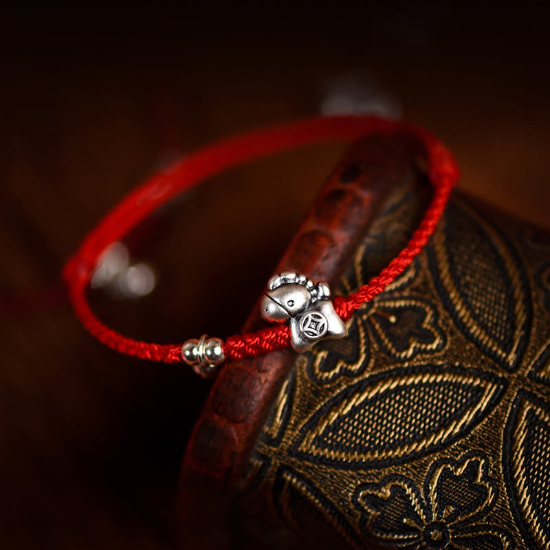 Nimara Ritual 999 Sterling Silver Year Of The Horse 925 Sterling Silver Bell String Luck Child Adult Bracelet Anklet
