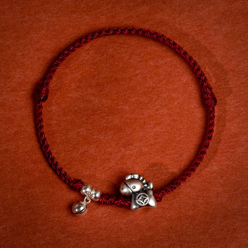 Nimara Ritual 999 Sterling Silver Year Of The Horse 925 Sterling Silver Bell String Luck Child Adult Bracelet Anklet
