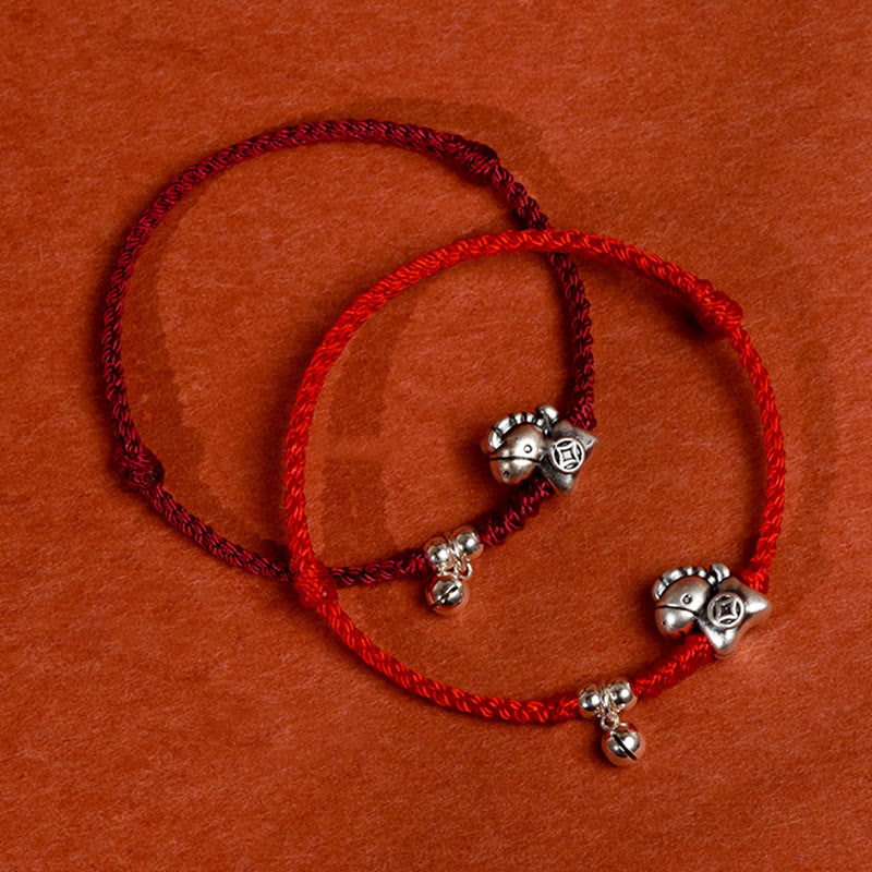 Nimara Ritual 999 Sterling Silver Year Of The Horse 925 Sterling Silver Bell String Luck Child Adult Bracelet Anklet