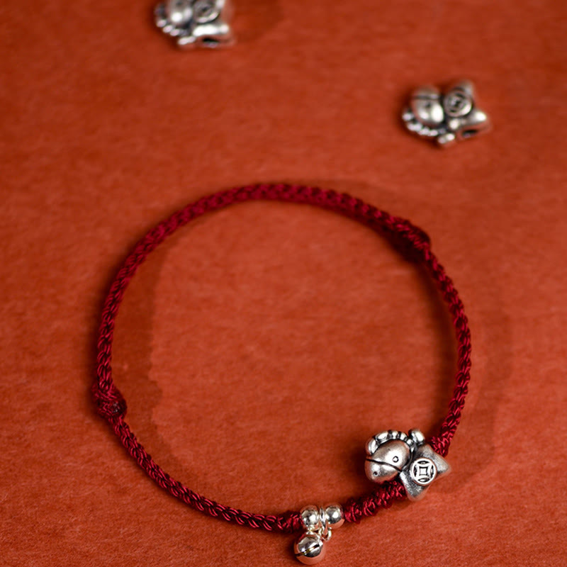 Nimara Ritual 999 Sterling Silver Year Of The Horse 925 Sterling Silver Bell String Luck Child Adult Bracelet Anklet