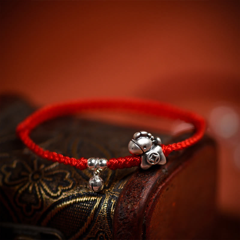 Nimara Ritual 999 Sterling Silver Year Of The Horse 925 Sterling Silver Bell String Luck Child Adult Bracelet Anklet