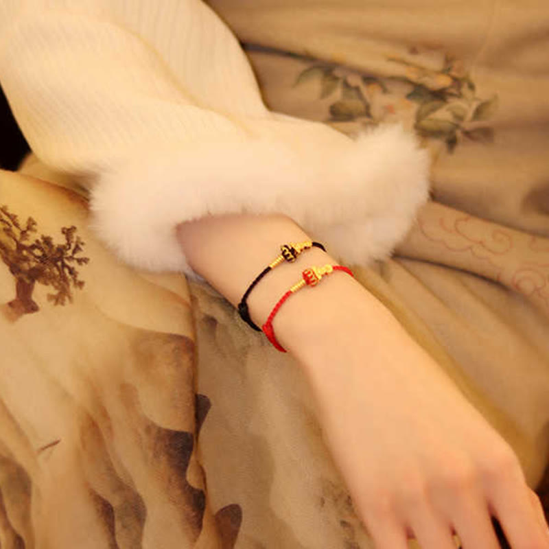 Nimara Ritual Formless Buddha Lotus Knot Red String Protection Braided Bracelet
