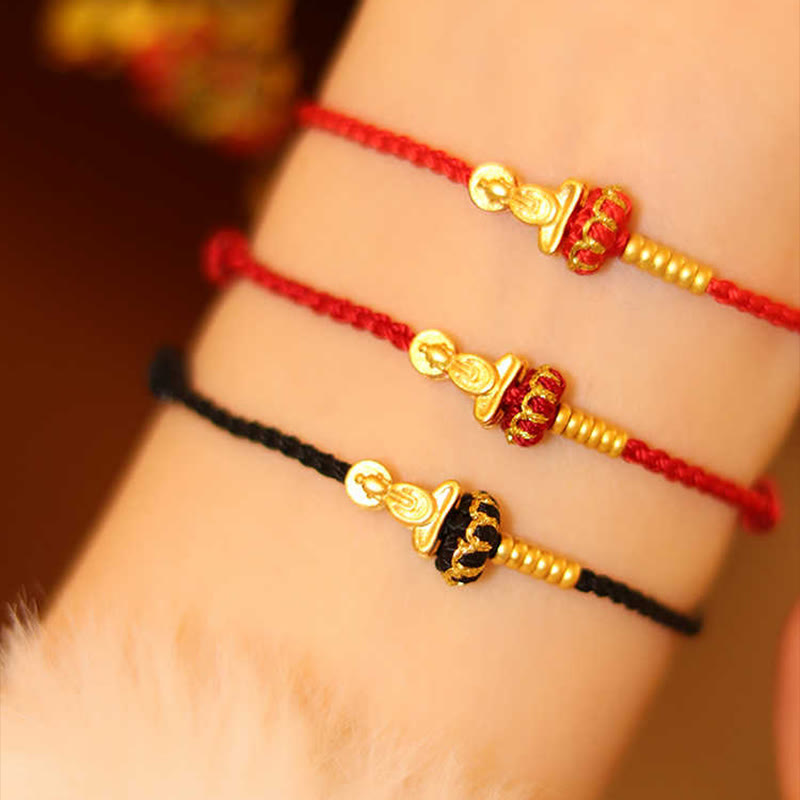 Nimara Ritual Formless Buddha Lotus Knot Red String Protection Braided Bracelet