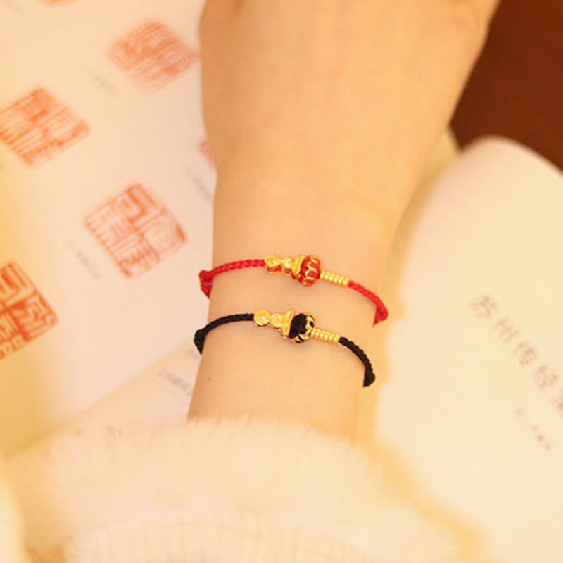 Nimara Ritual Formless Buddha Lotus Knot Red String Protection Braided Bracelet