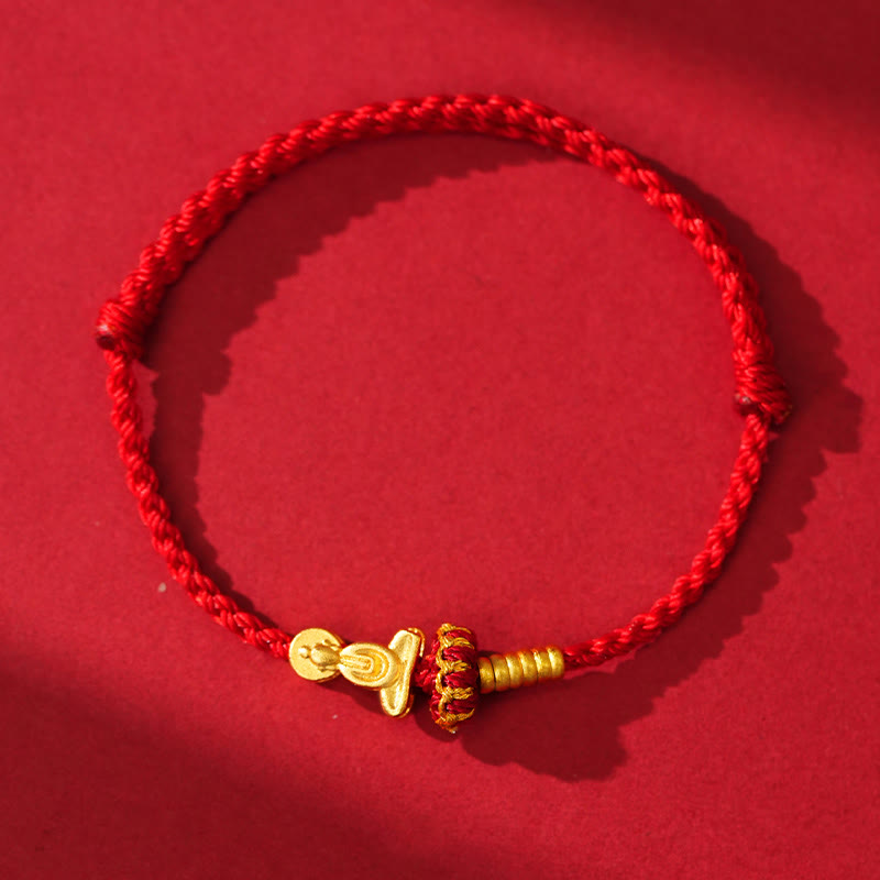 Nimara Ritual Formless Buddha Lotus Knot Red String Protection Braided Bracelet