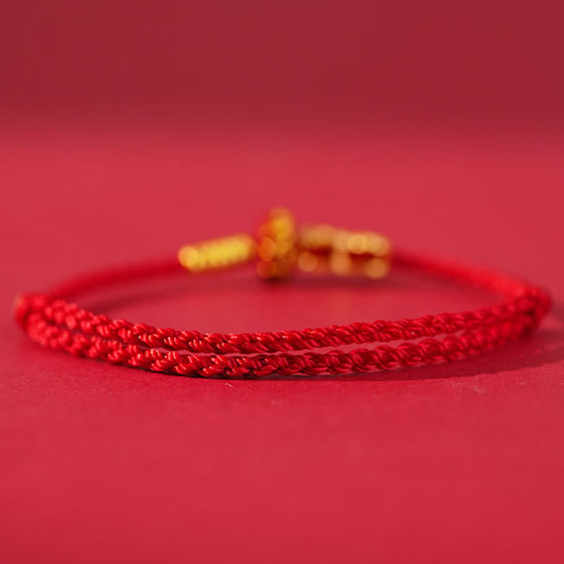Nimara Ritual Formless Buddha Lotus Knot Red String Protection Braided Bracelet