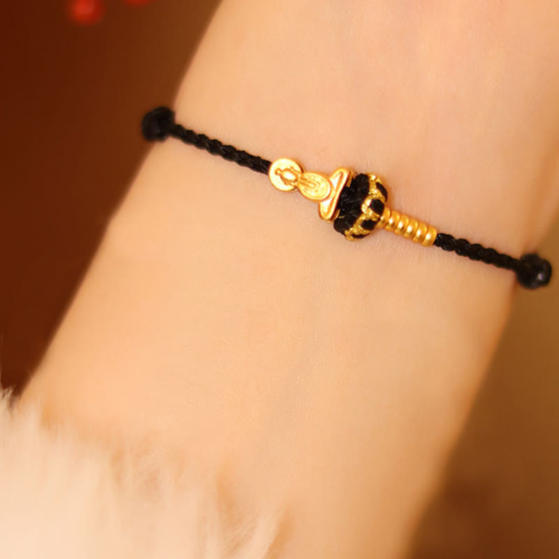 Nimara Ritual Formless Buddha Lotus Knot Red String Protection Braided Bracelet