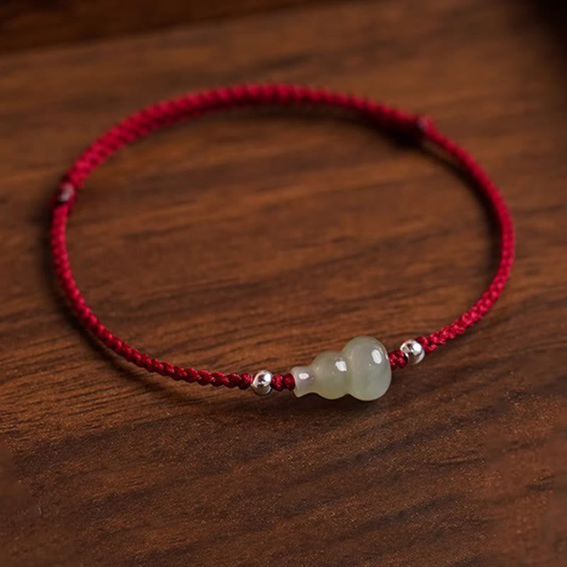 Nimara Ritual Gourd Hetian Jade Red String Prosperity Bracelet Anklet