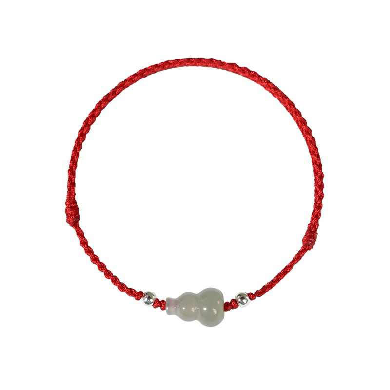 Nimara Ritual Gourd Hetian Jade Red String Prosperity Bracelet Anklet