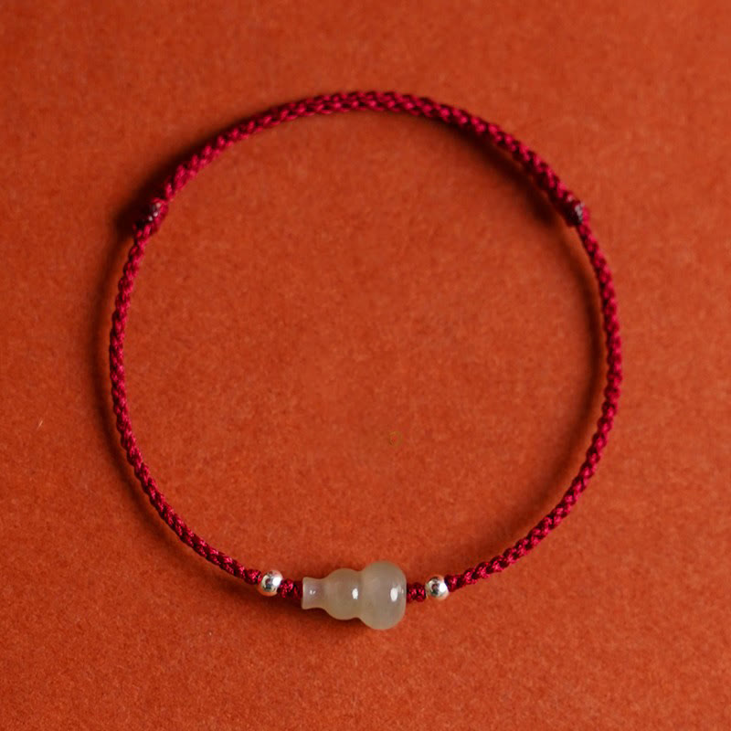 Nimara Ritual Gourd Hetian Jade Red String Prosperity Bracelet Anklet