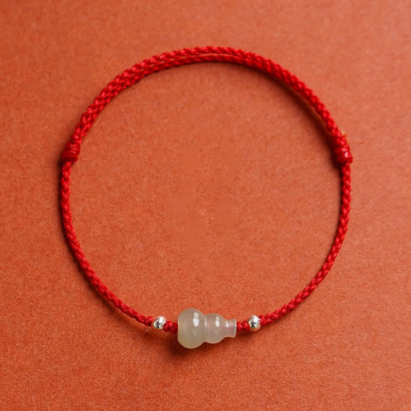 Nimara Ritual Gourd Hetian Jade Red String Prosperity Bracelet Anklet