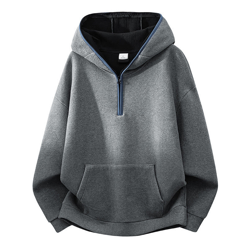 Nimara Ritual Fall Winter Zipper Design Fleece Lined Long Sleeve Cotton Men's Hoodie