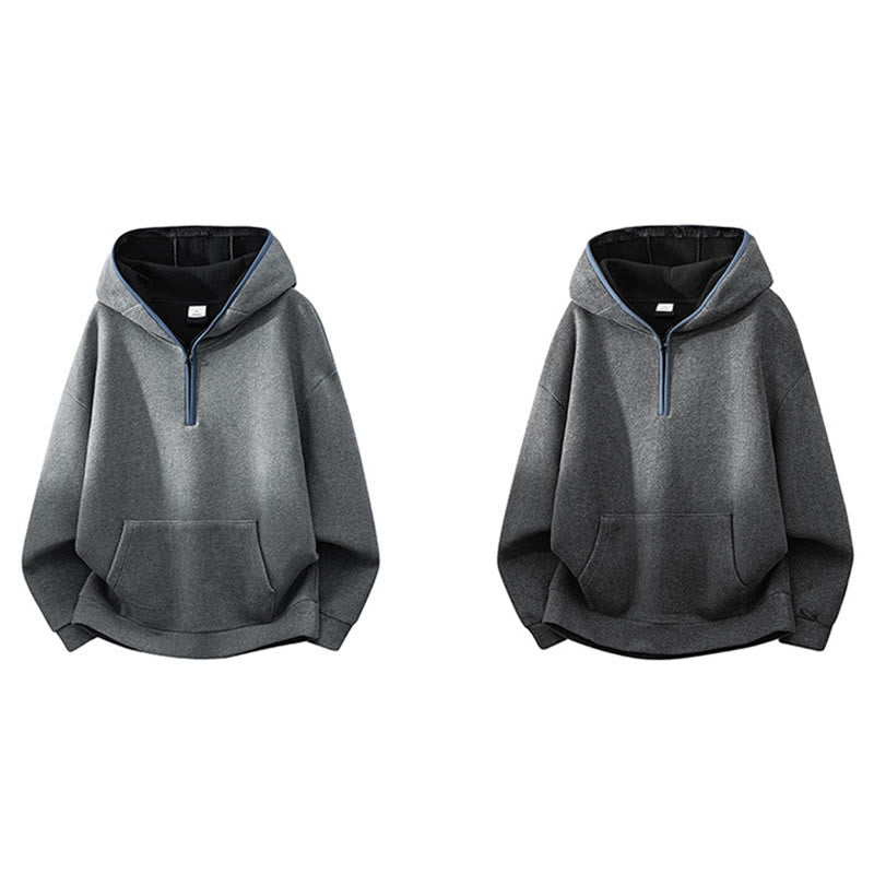 Nimara Ritual Fall Winter Zipper Design Fleece Lined Long Sleeve Cotton Men's Hoodie