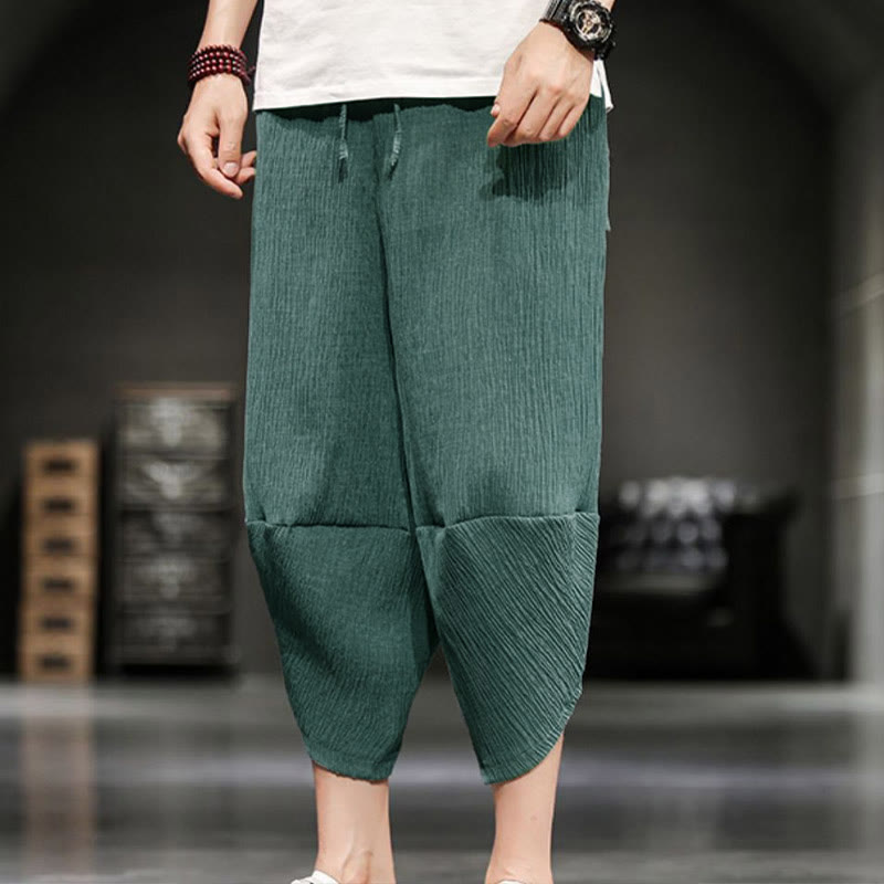 Nimara Ritual Summer Solid Men's Cropped Pants With Pockets