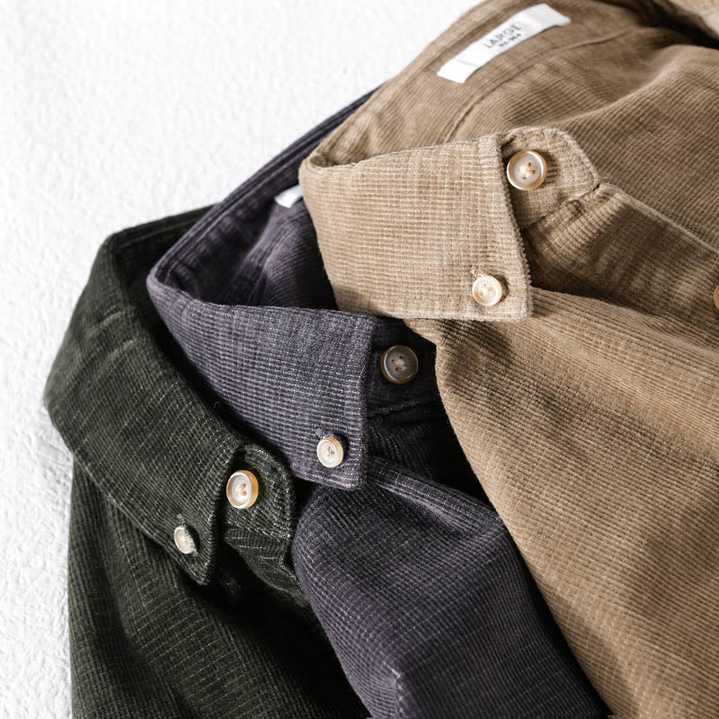 Nimara Ritual Casual Corduroy Solid Color Men's Long Sleeve Cotton Thickened Jacket With Pockets
