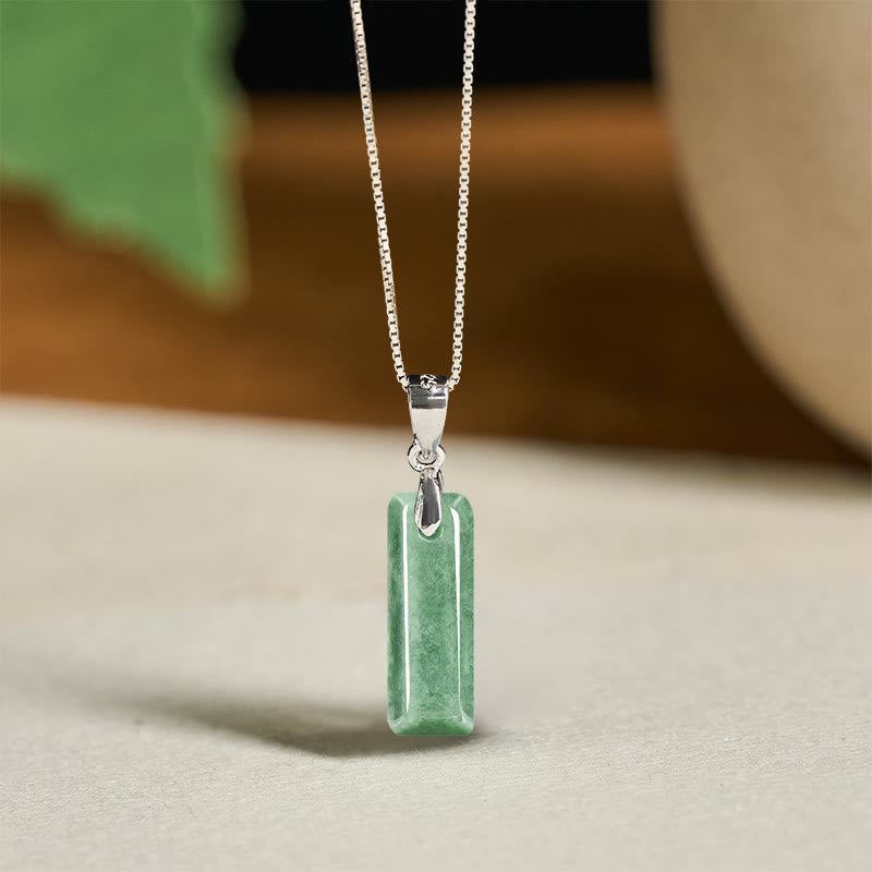 Nimara Ritual "May You Find Your Own Meaning" Natural A-Z Letter Jade Titanium Steel Chain Necklace Includes Gift Message Card