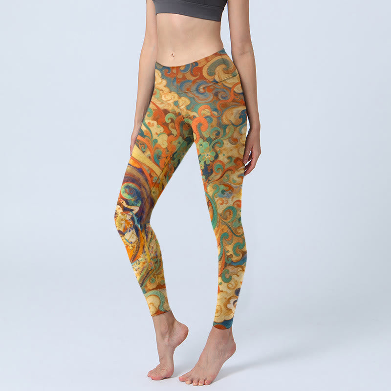 Nimara Ritual Gorgeous Fairy Cloud Pattern Print Gym Leggings Women's Yoga Pants