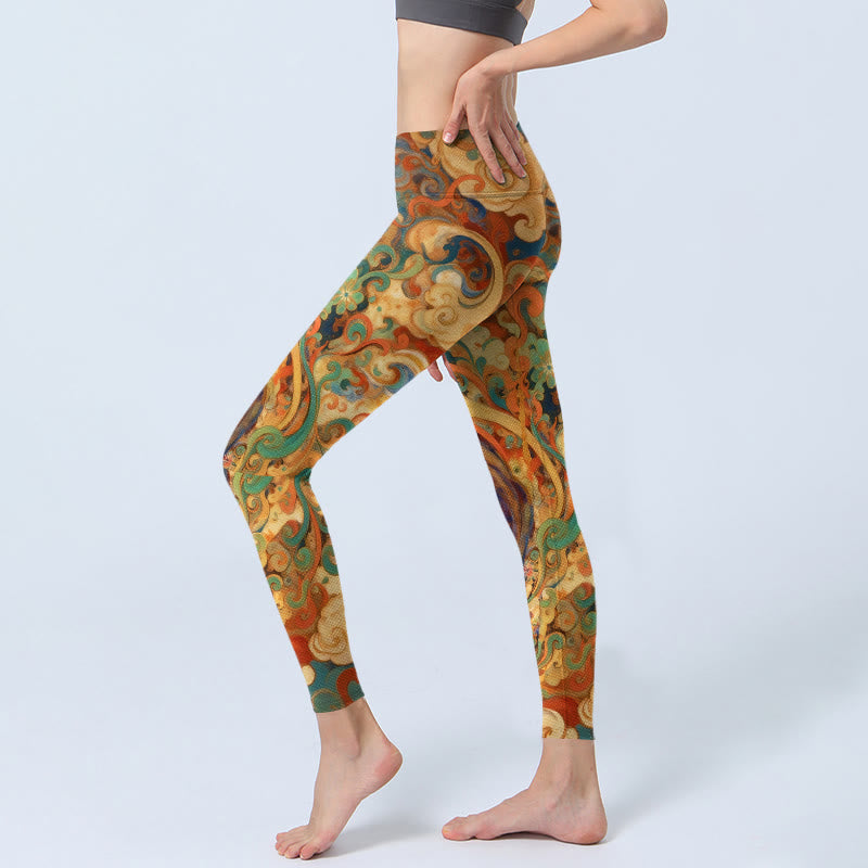 Nimara Ritual Gorgeous Fairy Cloud Pattern Print Gym Leggings Women's Yoga Pants