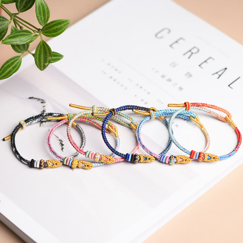 Nimara Ritual Colorful Rope Eight Thread Peace Knot Luck Handmade Bracelet