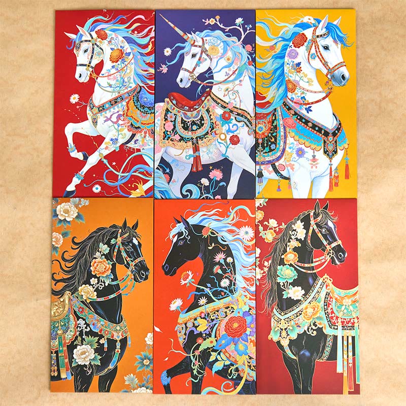 Nimara Ritual 6pcs Colorful Chinese Red Envelope Year Of The Horse 2026 New Year