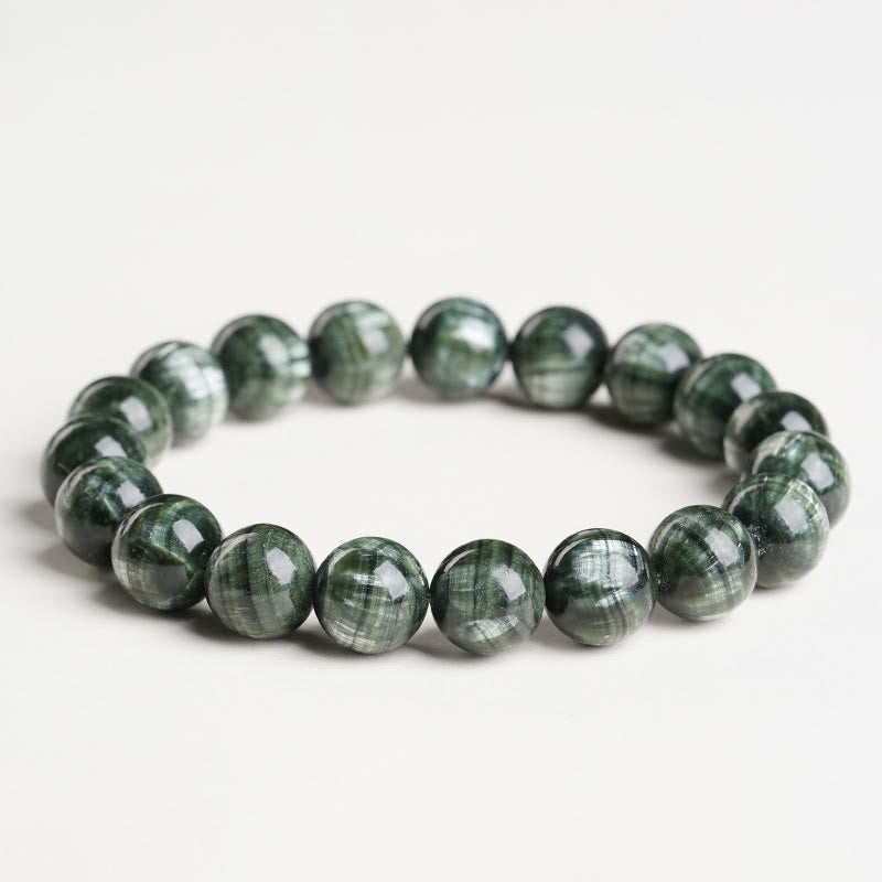 Nimara Ritual Natural Seraphinite Round Emotional Balance Beaded Bracelet