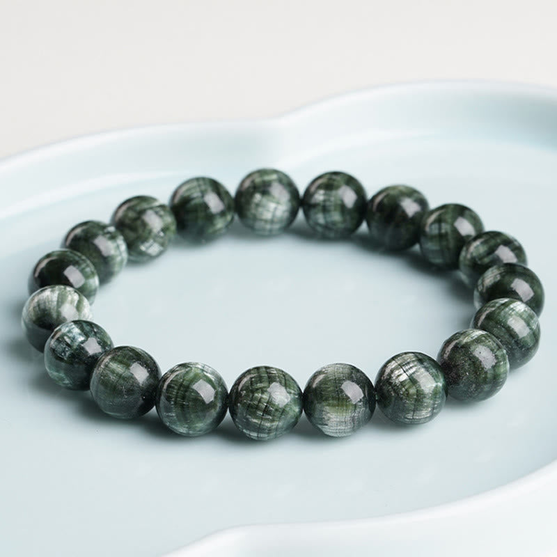 Nimara Ritual Natural Seraphinite Round Emotional Balance Beaded Bracelet