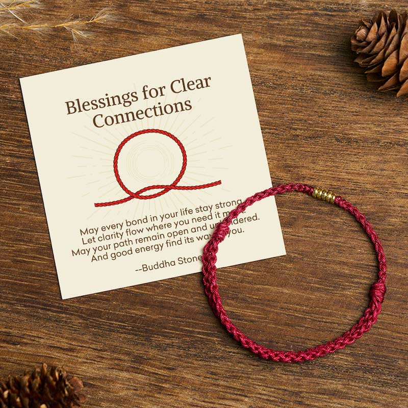 Nimara Ritual "Blessings for Clear Connections" 925 Sterling Silver Lucky Golden Bead String Bracelet Anklet Includes Gift Message Card