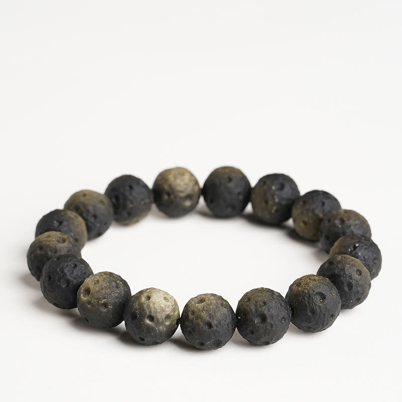 Nimara Ritual Natural Silver Sheen Obsidian Gold Sheen Obsidian Round Beads Protection Bracelet