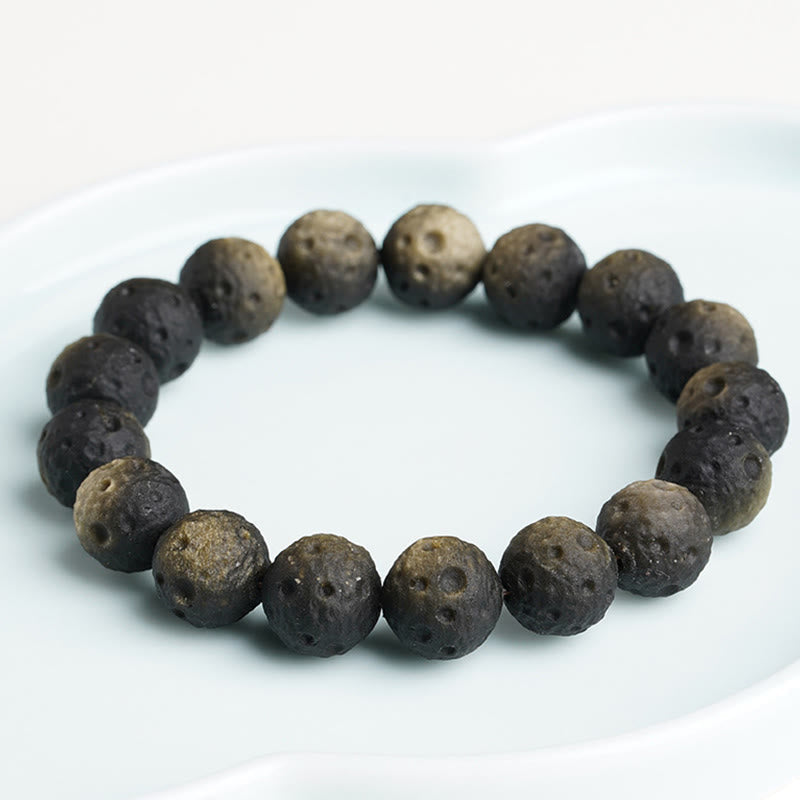 Nimara Ritual Natural Silver Sheen Obsidian Gold Sheen Obsidian Round Beads Protection Bracelet