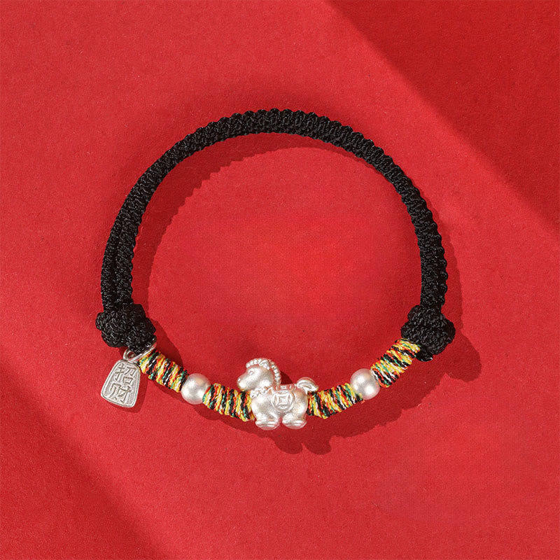Nimara Ritual 999 Sterling Silver Year Of The Horse Freedom Manually Made String Bracelet